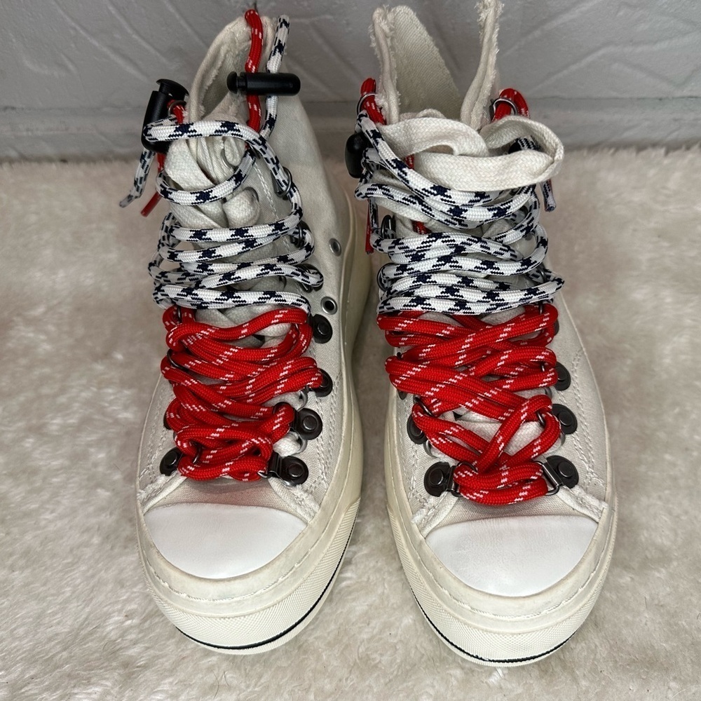 R13 Off-White Double Grommet Kurt Sneakers Size 36 - Picture 4 of 15